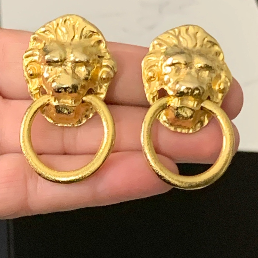 Vintage MiMi D i N lion Head Doorknocker Earrings